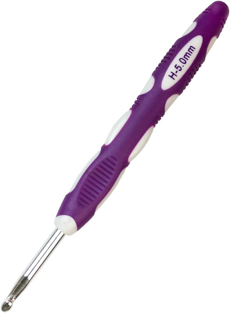 Mdoker Size H/8(5mm) Crochet Hook,Extra Long Crochet Hooks Needles for Arthritic Hands,Ergonomic Grip Soft Handles for Beginners and Experiecced Crochet Lover,Comfortable/Smooth/Ergonomic - Image 1